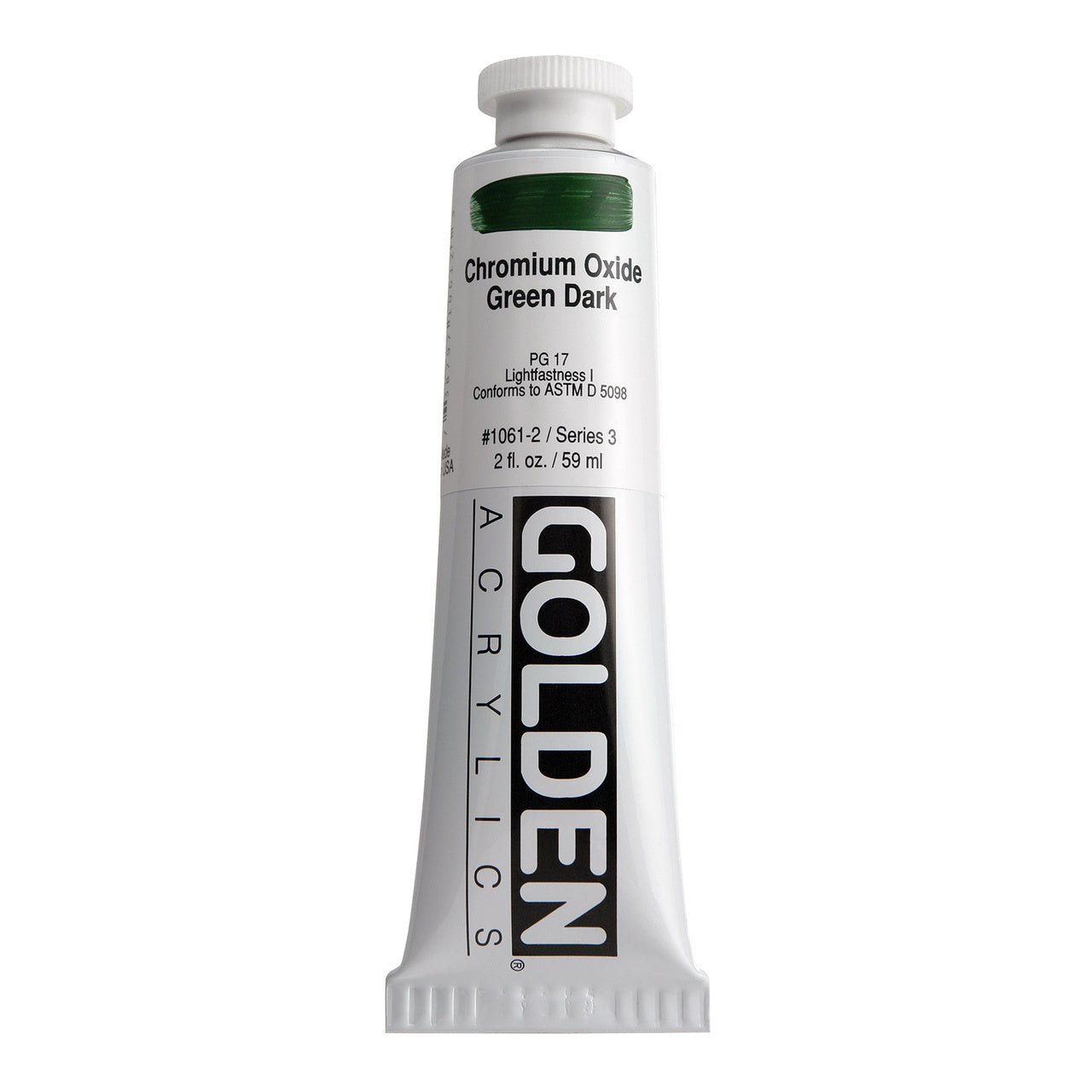 Golden Heavy Body Acrylic Chromium Oxide Green Dark 2 oz - merriartist.com