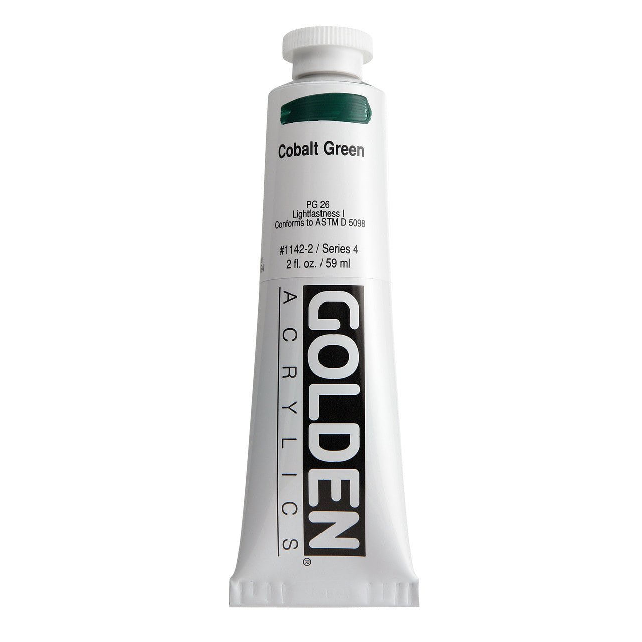 Golden Heavy Body Acrylic Cobalt Green 2 oz - merriartist.com