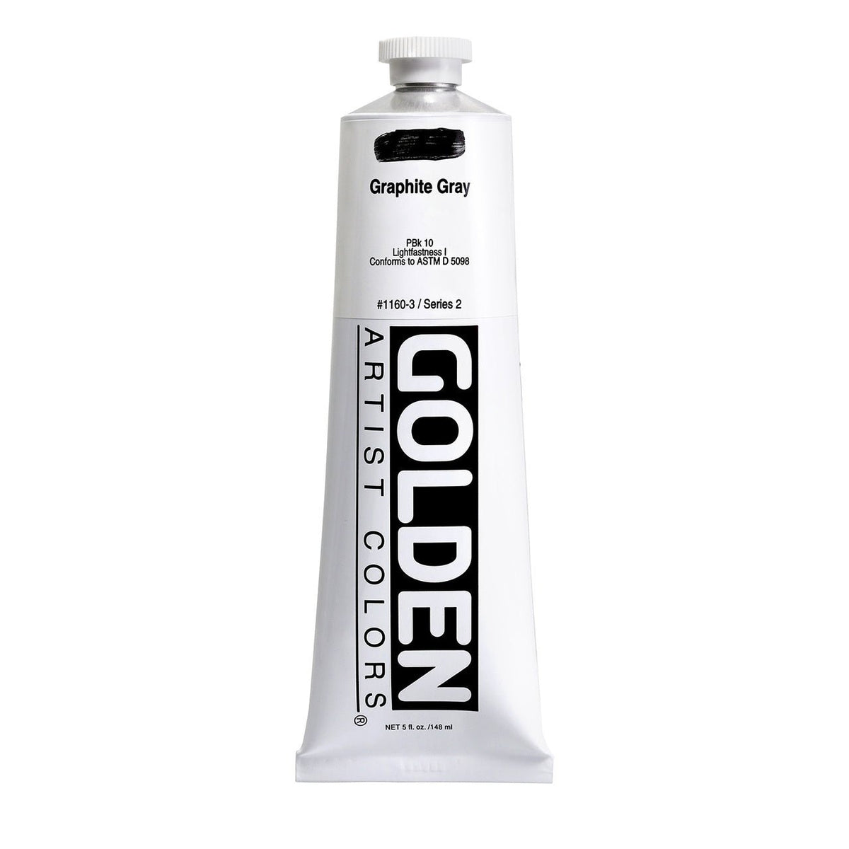 Golden Heavy Body Acrylic Graphite Gray 5 oz - merriartist.com