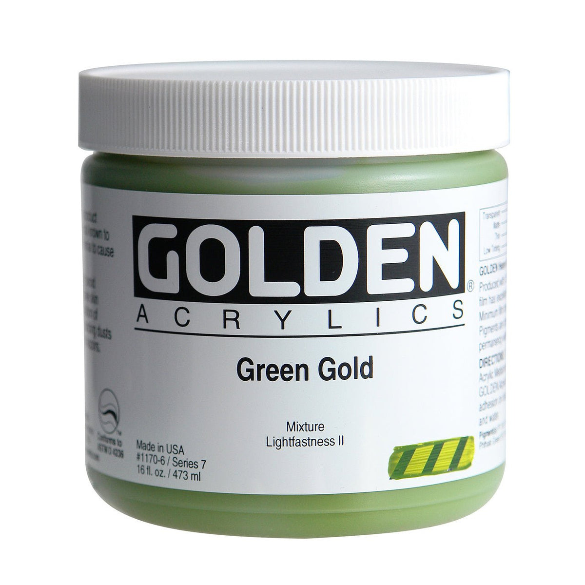 Golden Heavy Body Acrylic Green Gold 16 oz - merriartist.com