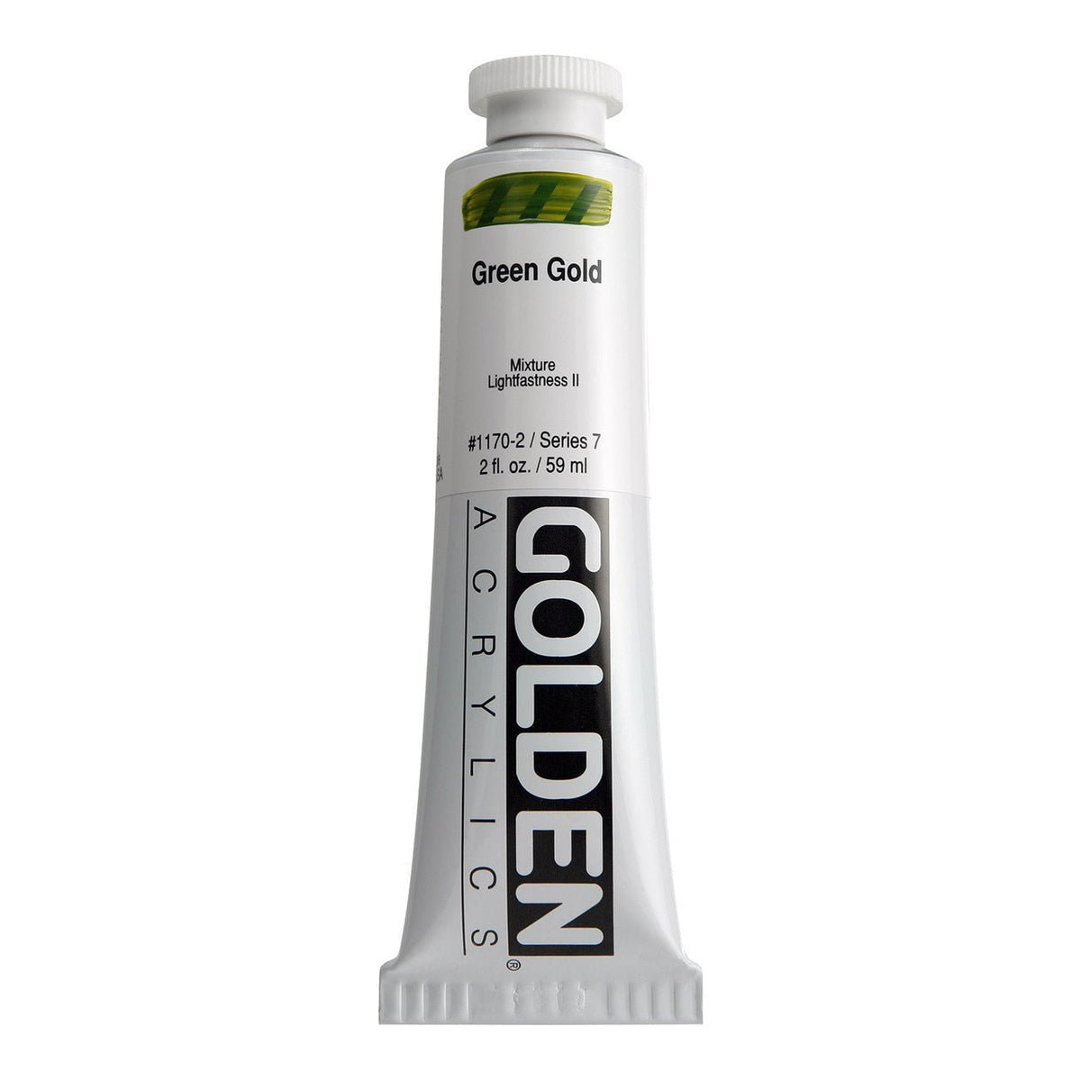 Golden Heavy Body Acrylic Green Gold 2 oz - merriartist.com