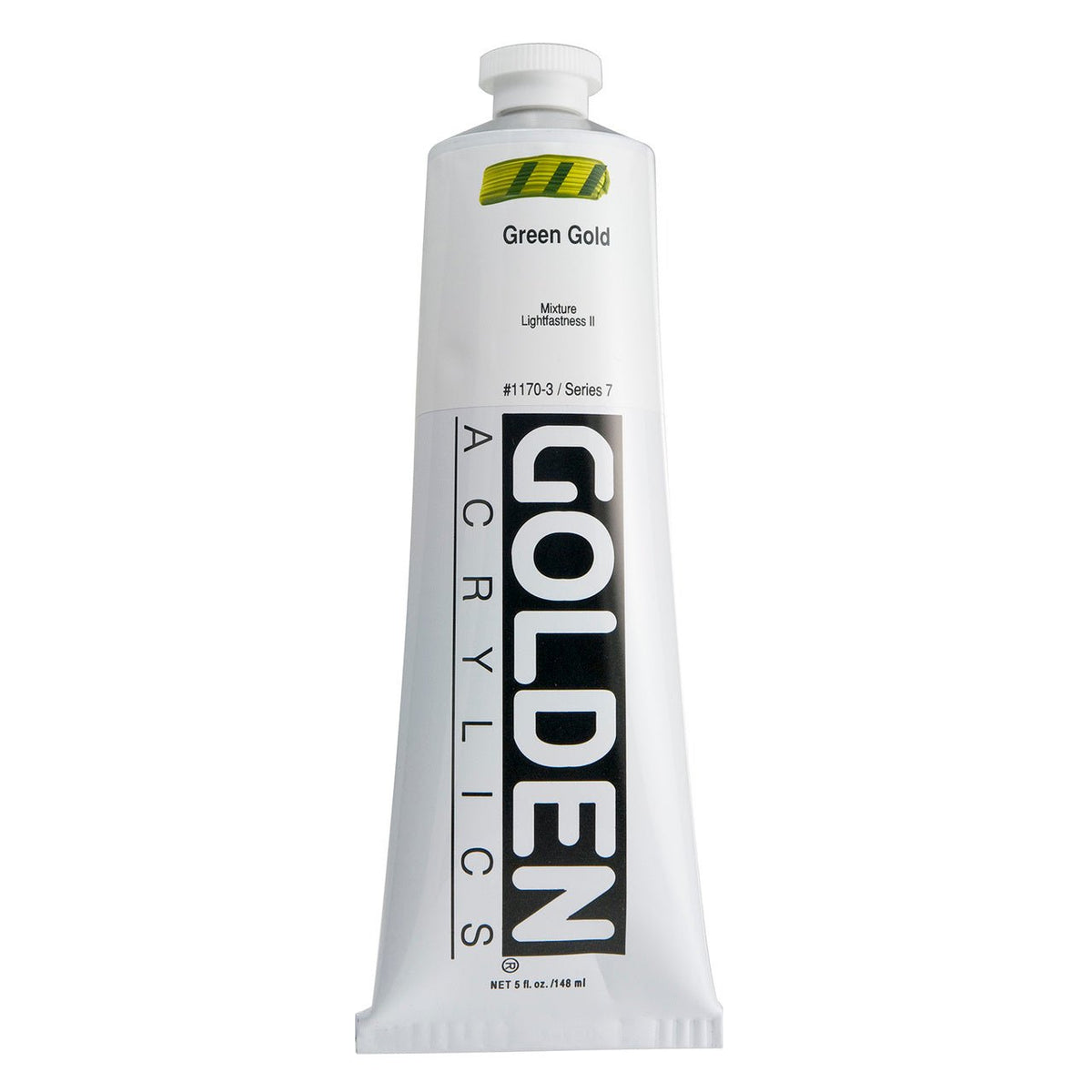 Golden Heavy Body Acrylic Green Gold 5 oz - merriartist.com