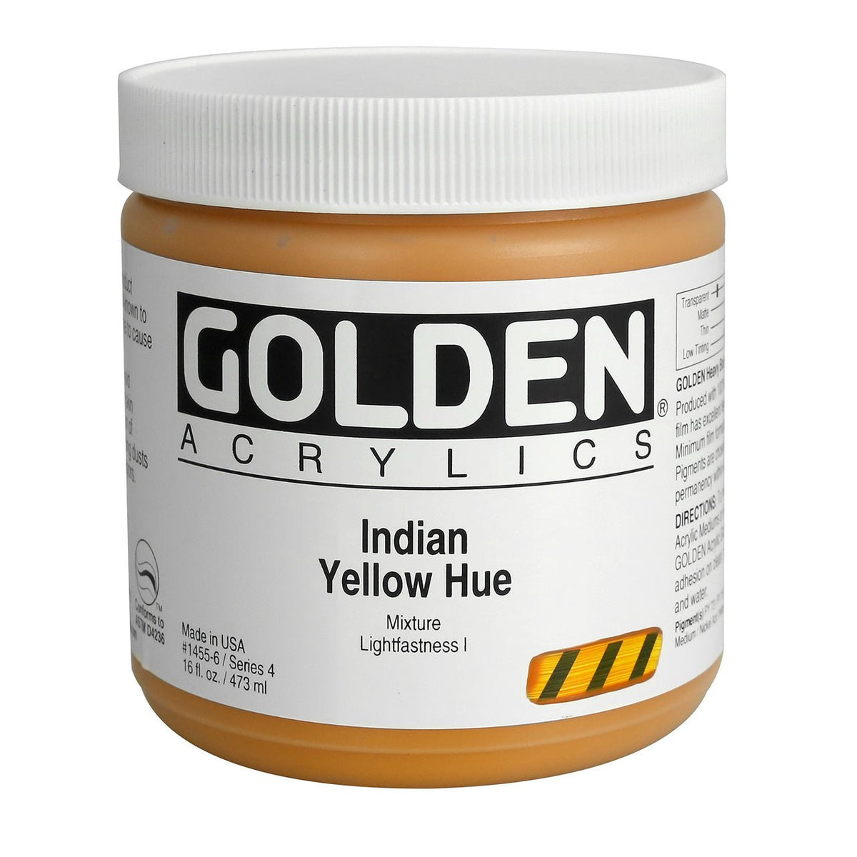 Golden Heavy Body Acrylic India Yellow Hue 16 oz - merriartist.com