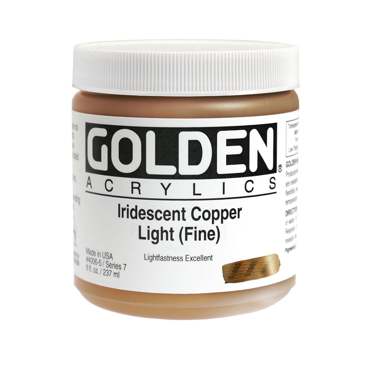 Golden Heavy Body Acrylic Iridescent Copper Light (fine) 8 oz - merriartist.com