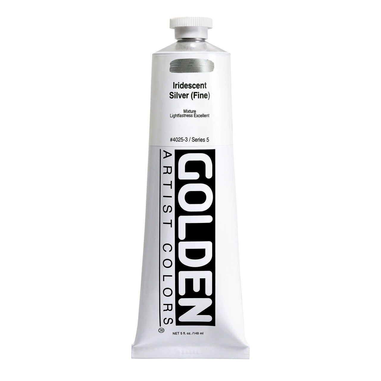 Golden Heavy Body Acrylic Iridescent Silver (fine) 5 oz - merriartist.com