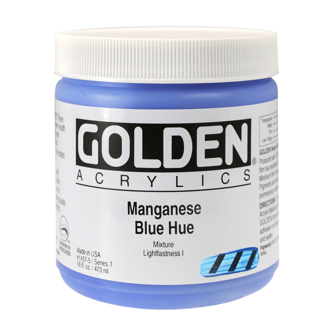 Golden Heavy Body Acrylic Manganese Blue Hue 16 oz - merriartist.com
