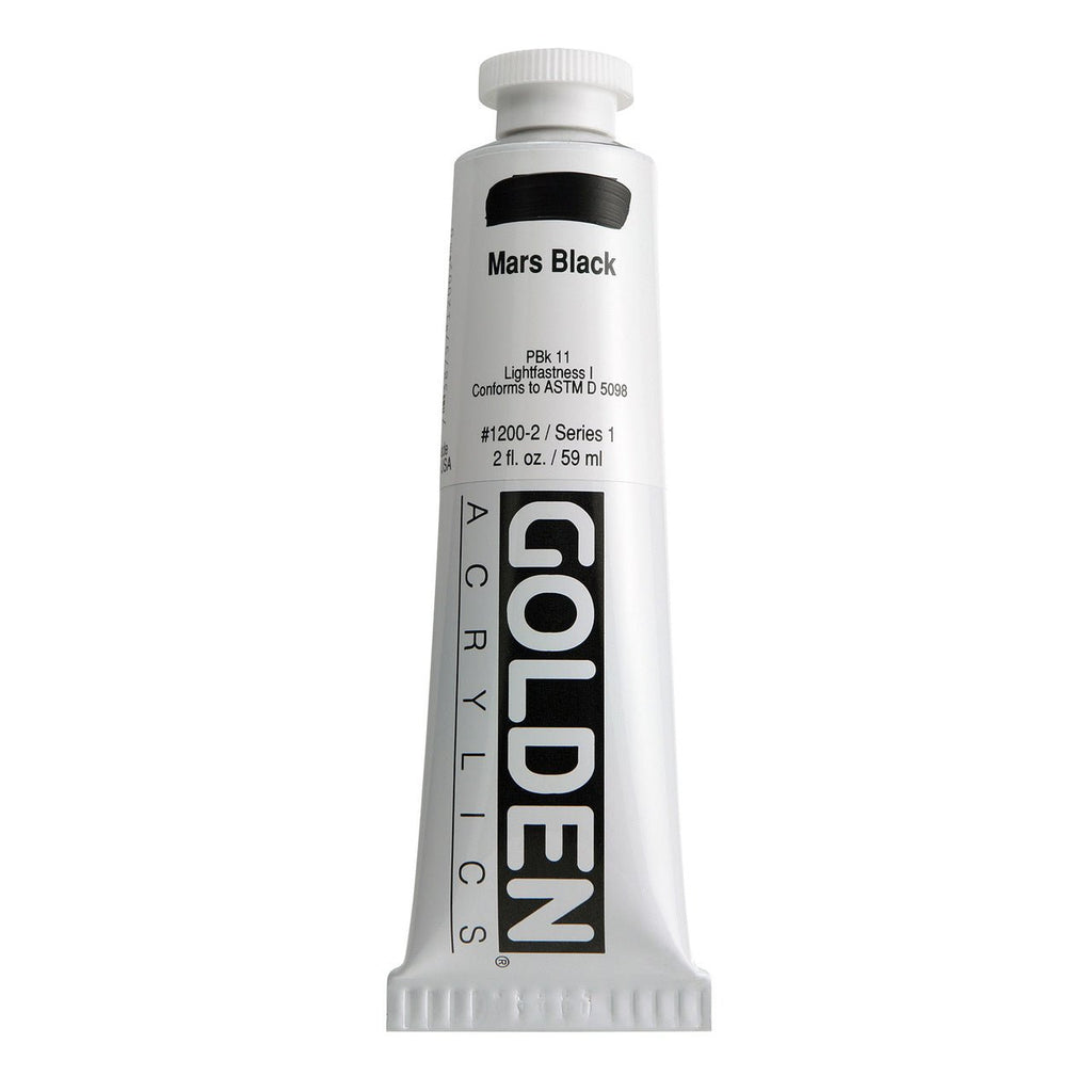 Golden Heavy Body Acrylic - Mars Black 2 oz.