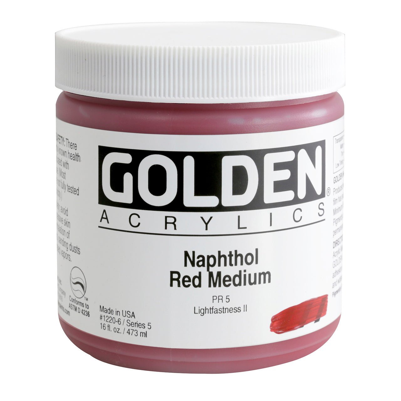 Golden Heavy Body Acrylic Naphthol Red Medium 16 oz - merriartist.com