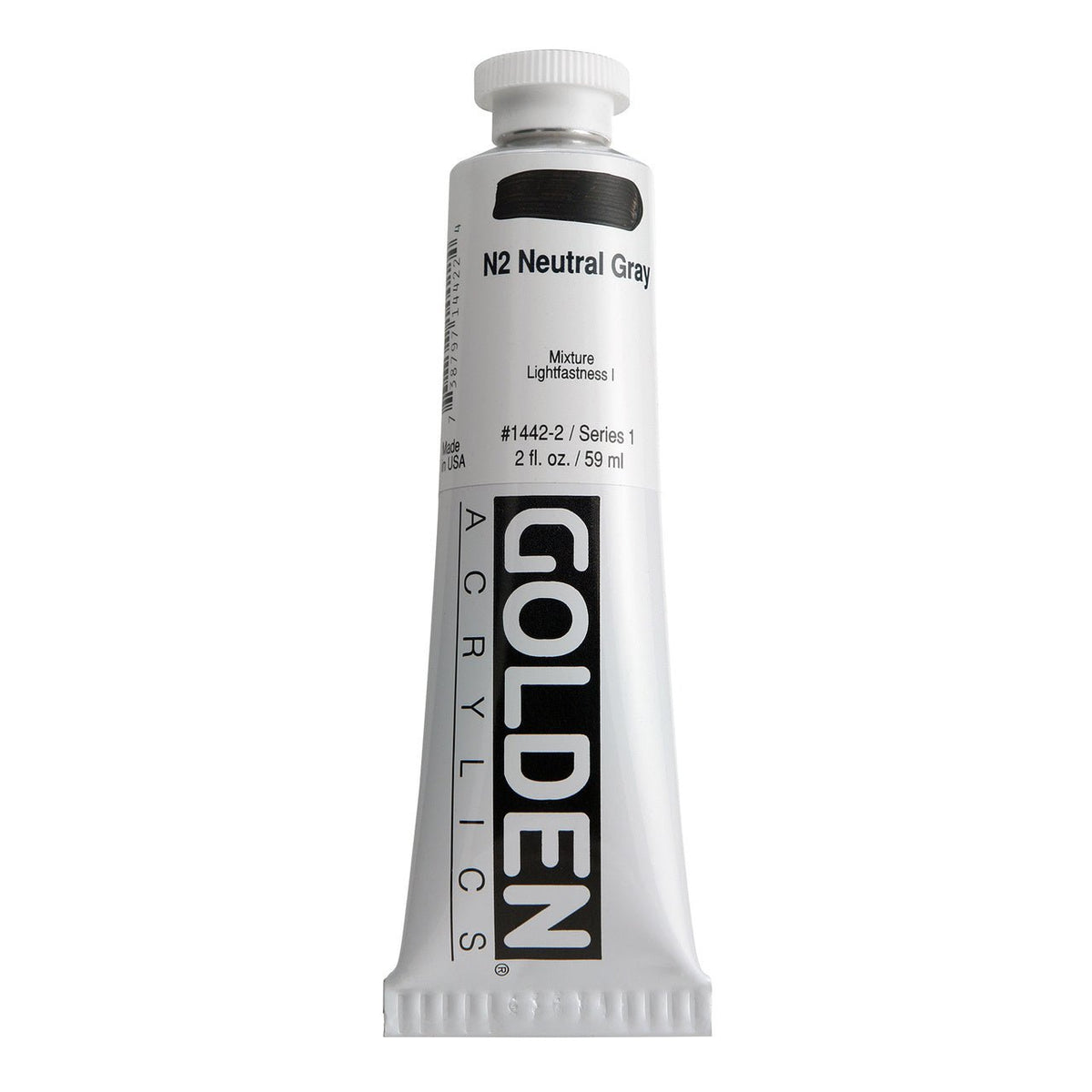 Golden Heavy Body Acrylic Neutral Grey N2 2 oz - merriartist.com