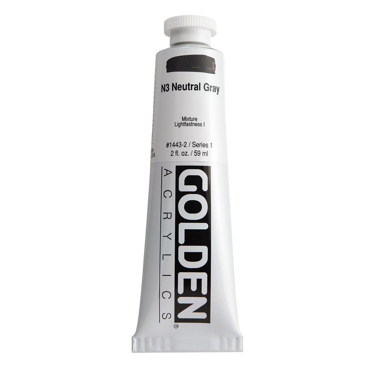 Golden Heavy Body Acrylic Neutral Grey N3 2 oz - merriartist.com