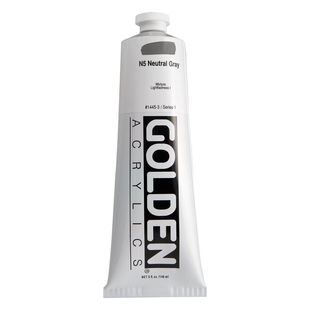 Golden Heavy Body Acrylic Neutral Grey N5 5 oz - merriartist.com