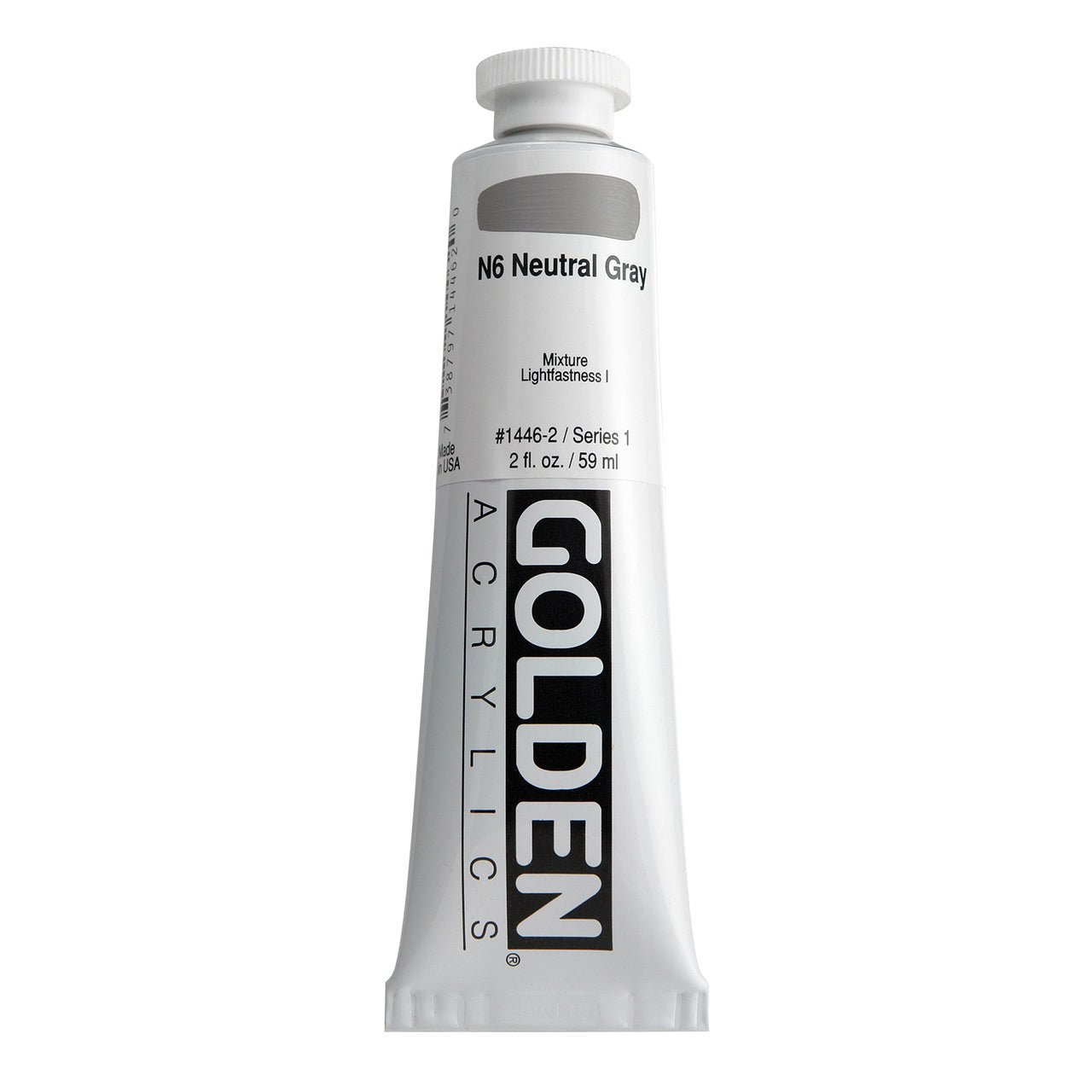 Golden Heavy Body Acrylic Neutral Grey N6 2 oz - merriartist.com