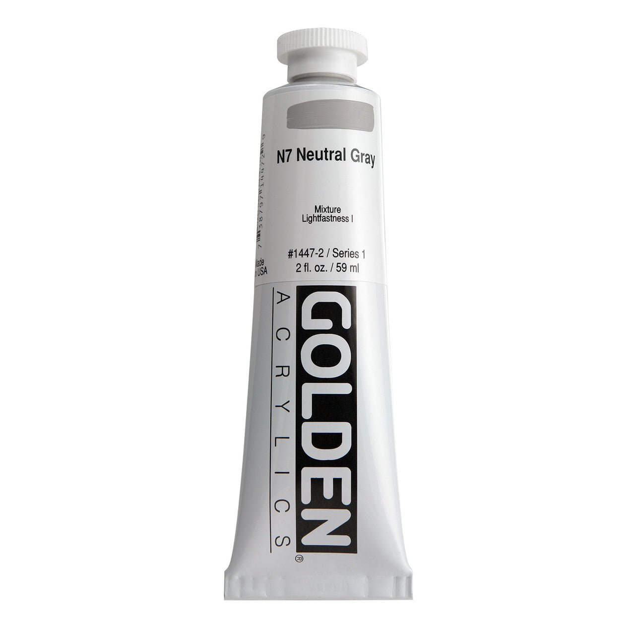 Golden Heavy Body Acrylic Neutral Grey N7 2 oz - merriartist.com