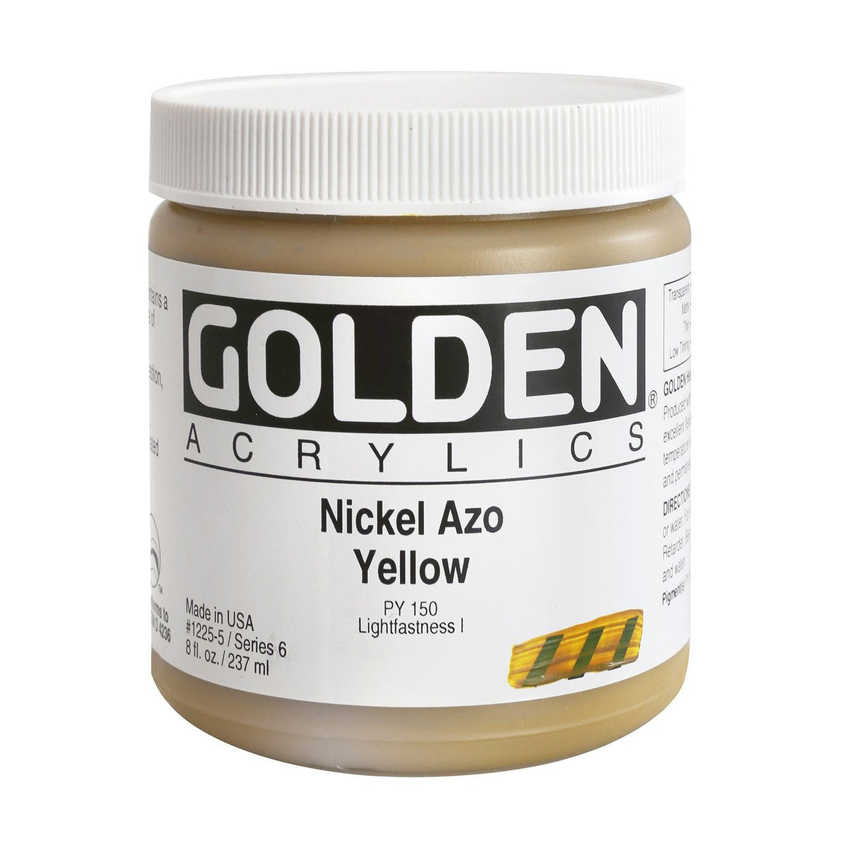 Golden Heavy Body Acrylic Nickel Azo Yellow 8 oz - merriartist.com