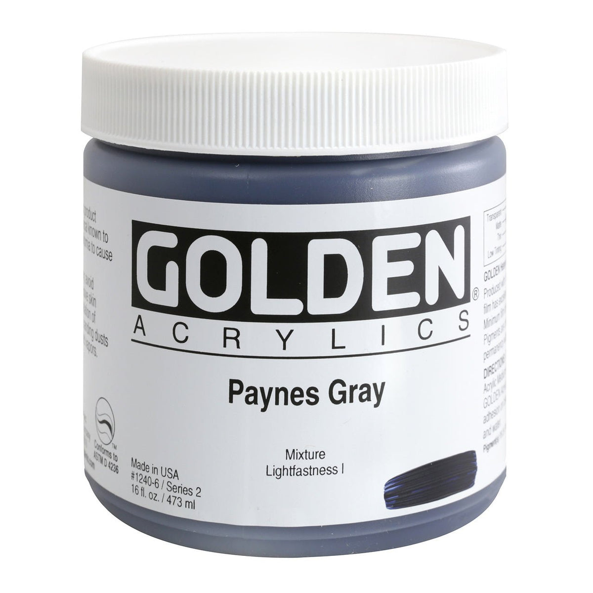 Golden Heavy Body Acrylic Paynes Gray 16 oz - merriartist.com