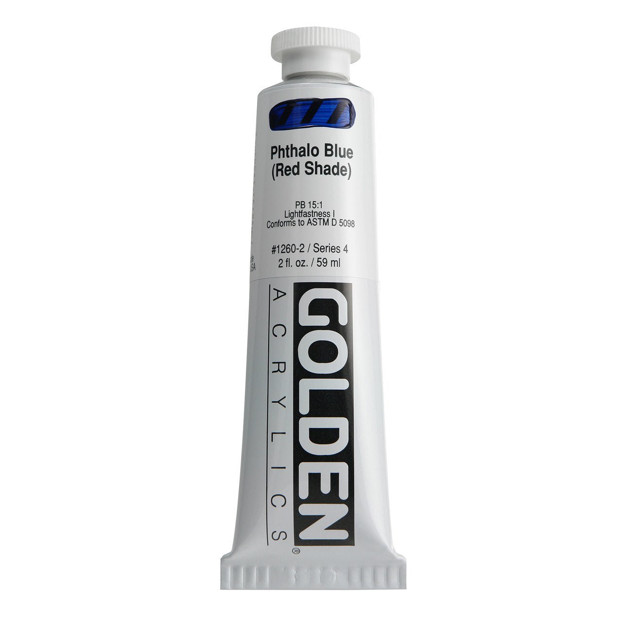 Golden Heavy Body Acrylic Phthalo Blue (red shade) 2 oz - merriartist.com