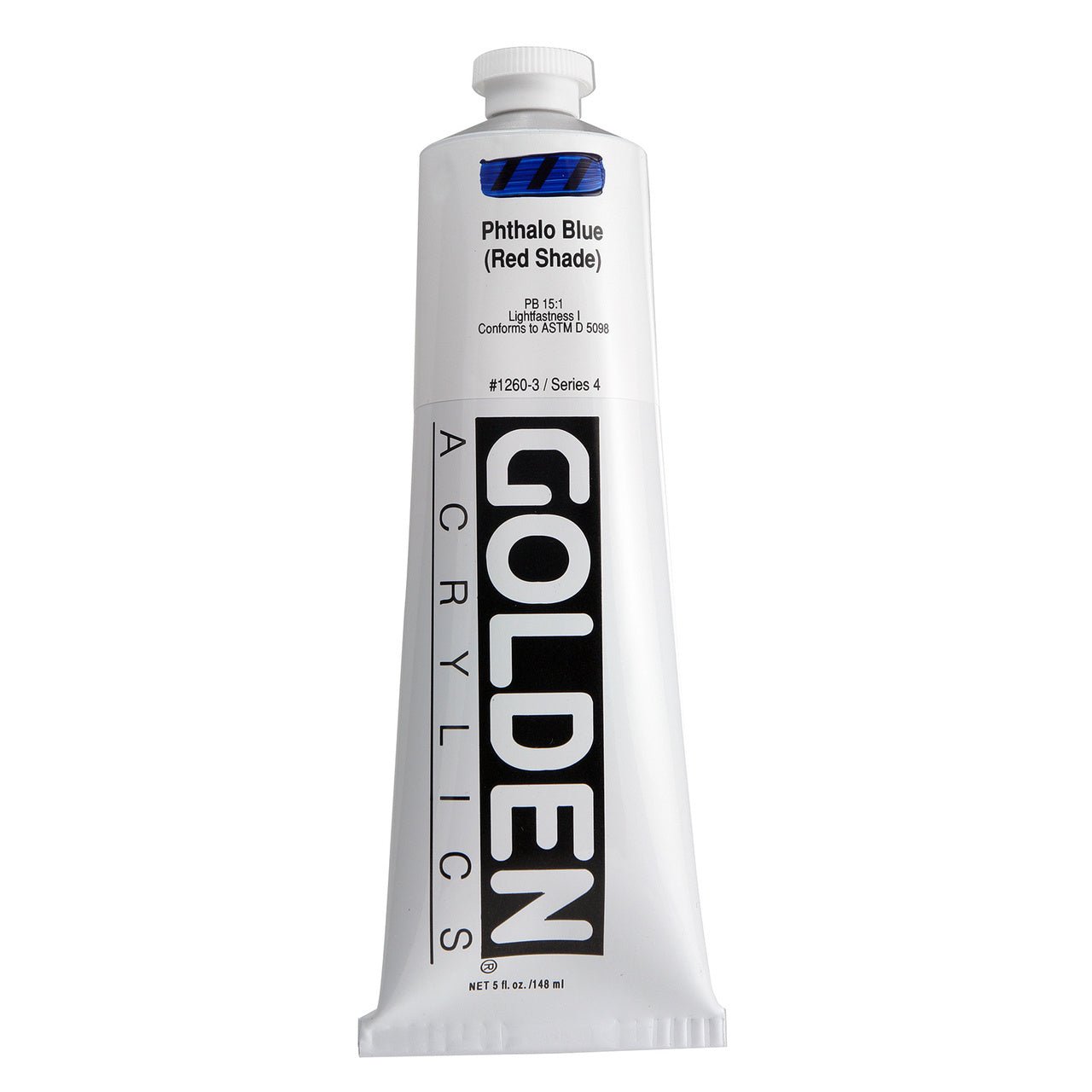 Golden Heavy Body Acrylic Phthalo Blue (red shade) 5 oz - merriartist.com