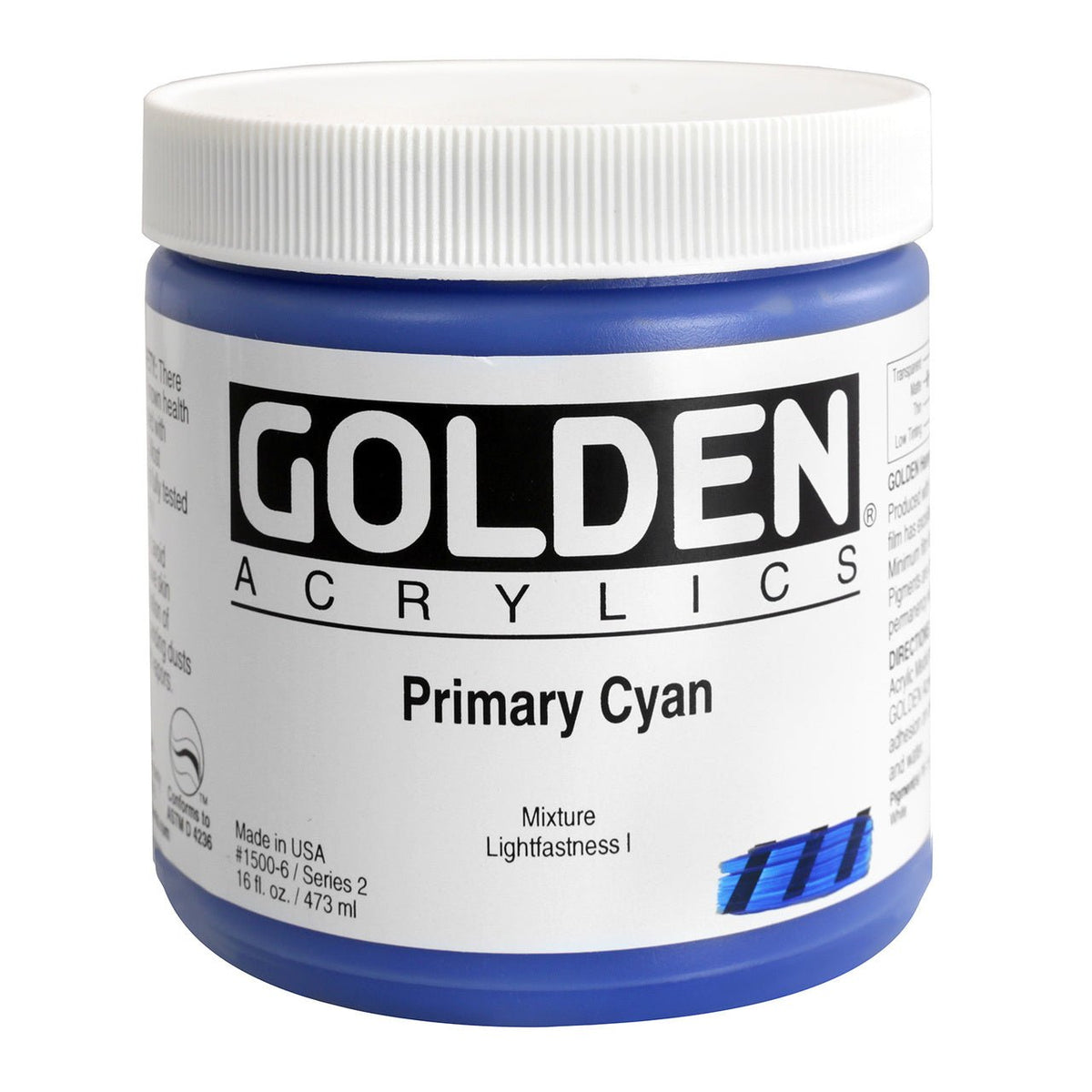 Golden Heavy Body Acrylic Primary Cyan 16 oz - merriartist.com