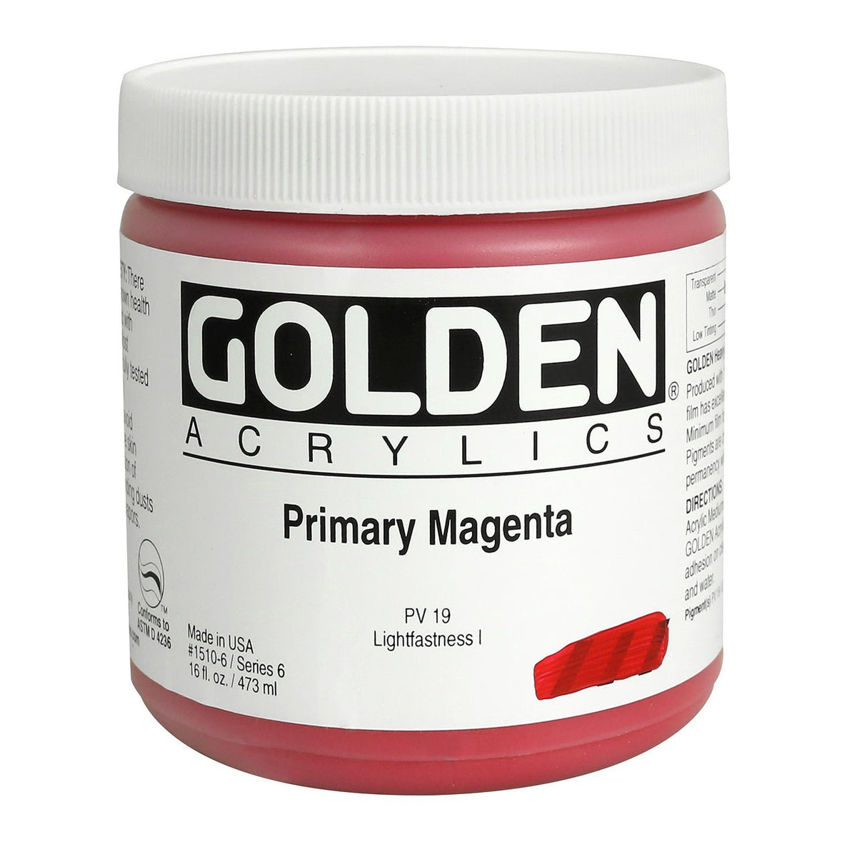 Golden Heavy Body Acrylic Primary Magenta 16 oz - merriartist.com