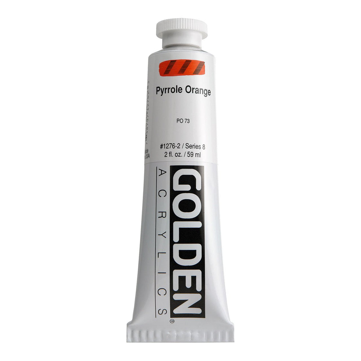 Golden Heavy Body Acrylic Pyrrole Orange 2 oz - merriartist.com