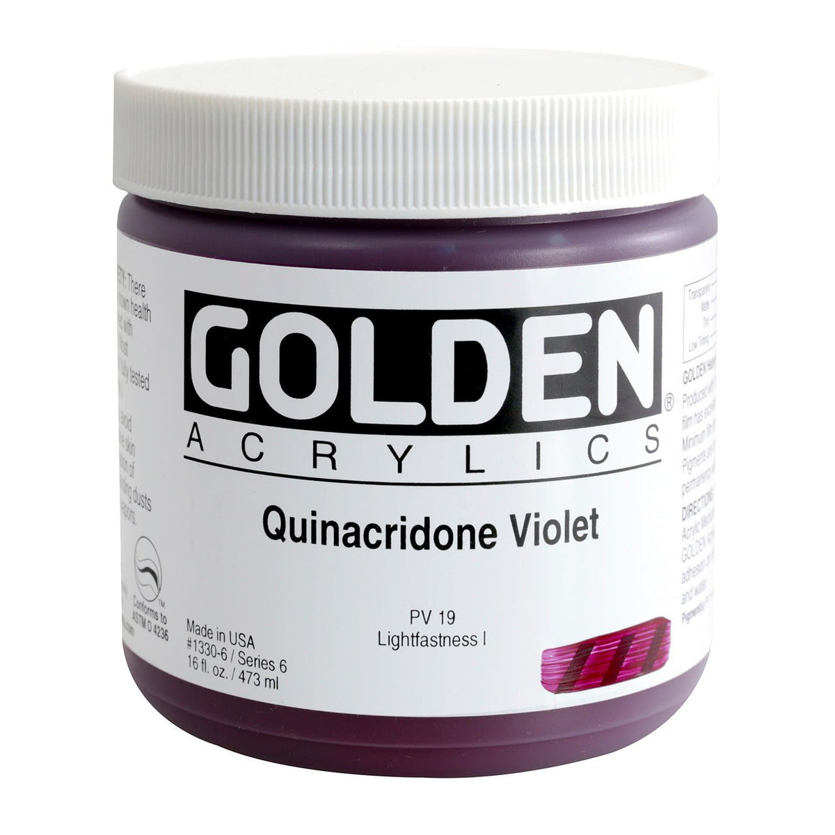 Golden Heavy Body Acrylic Quinacridone Violet 16 oz - merriartist.com
