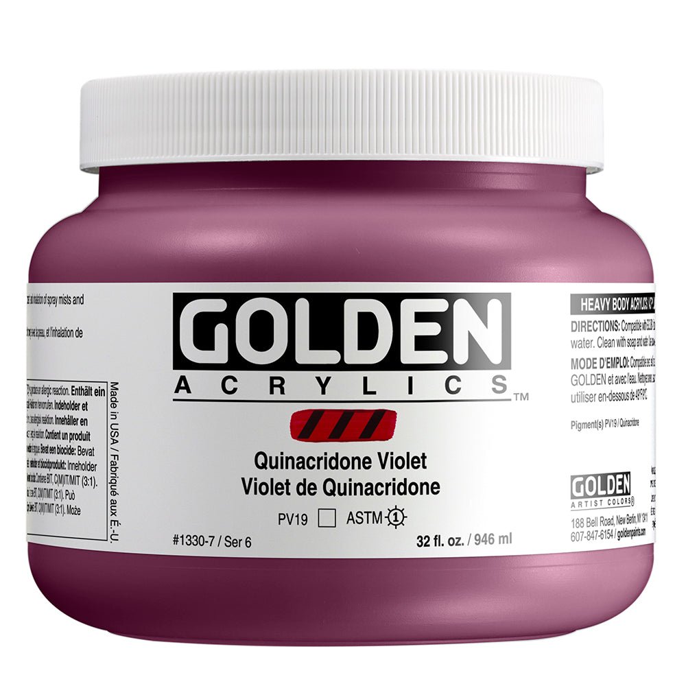Golden Heavy Body Acrylic Quinacridone Violet 32 oz - merriartist.com