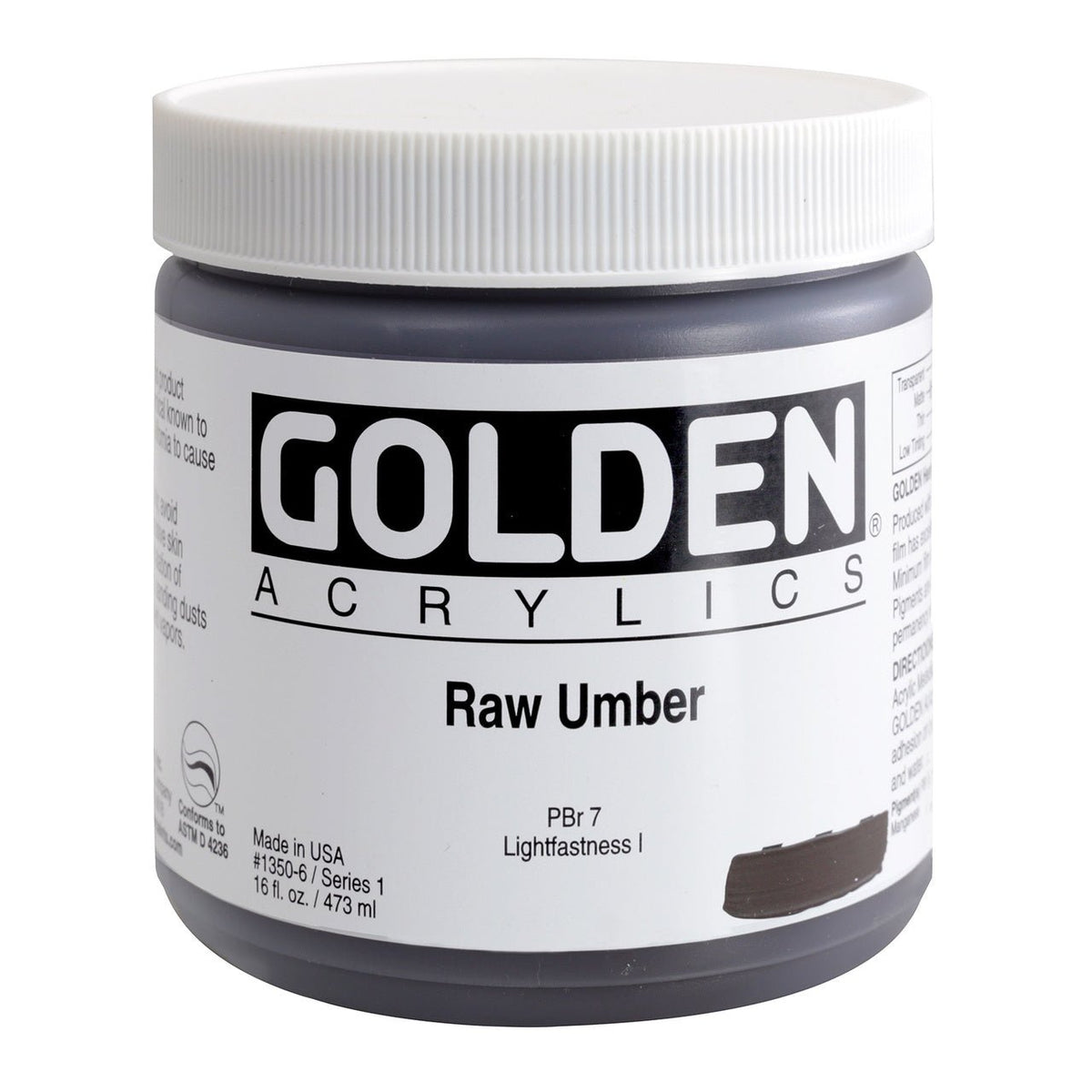 Golden Heavy Body Acrylic Raw Umber 16 oz - merriartist.com