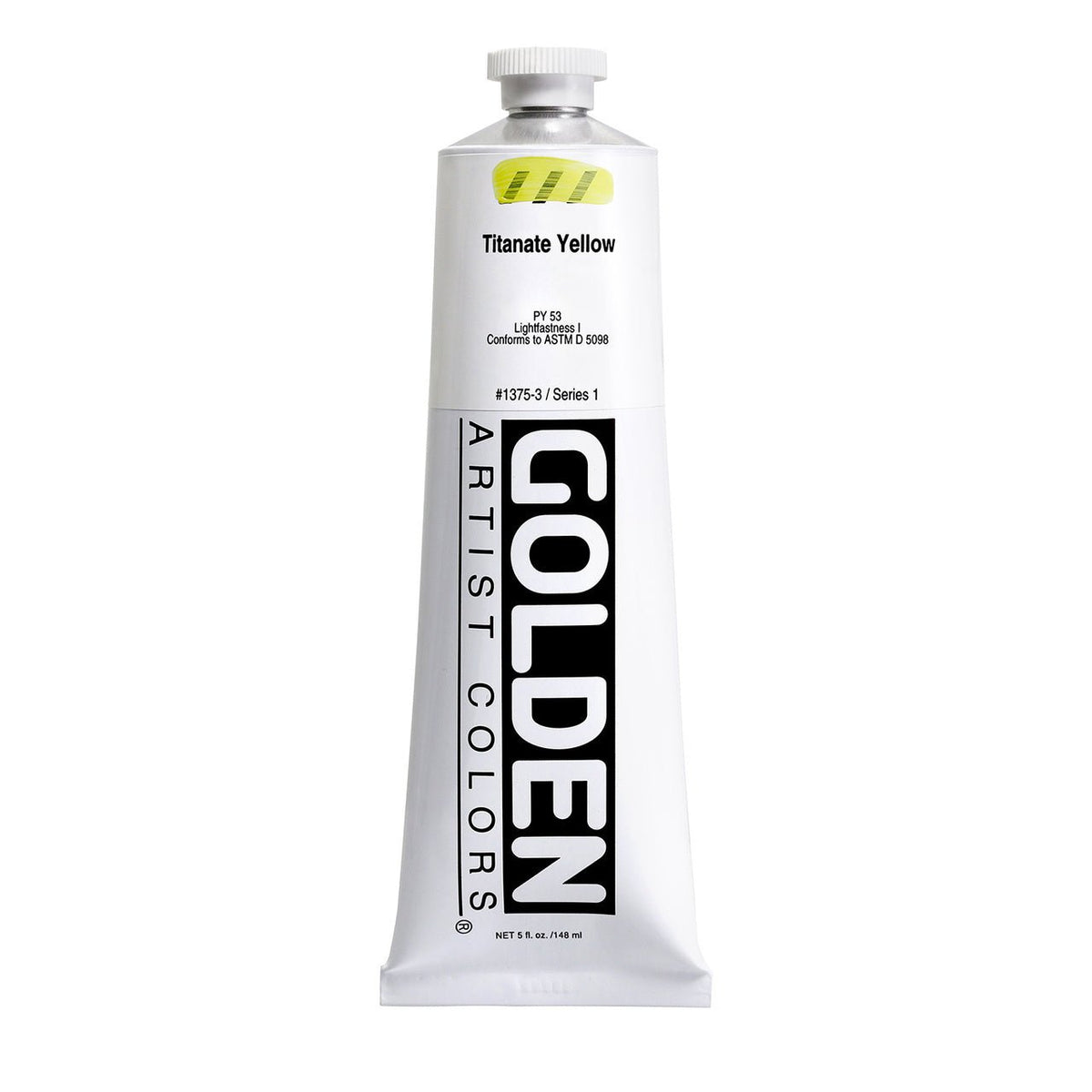 Golden Heavy Body Acrylic Titanate Yellow 5 oz - merriartist.com