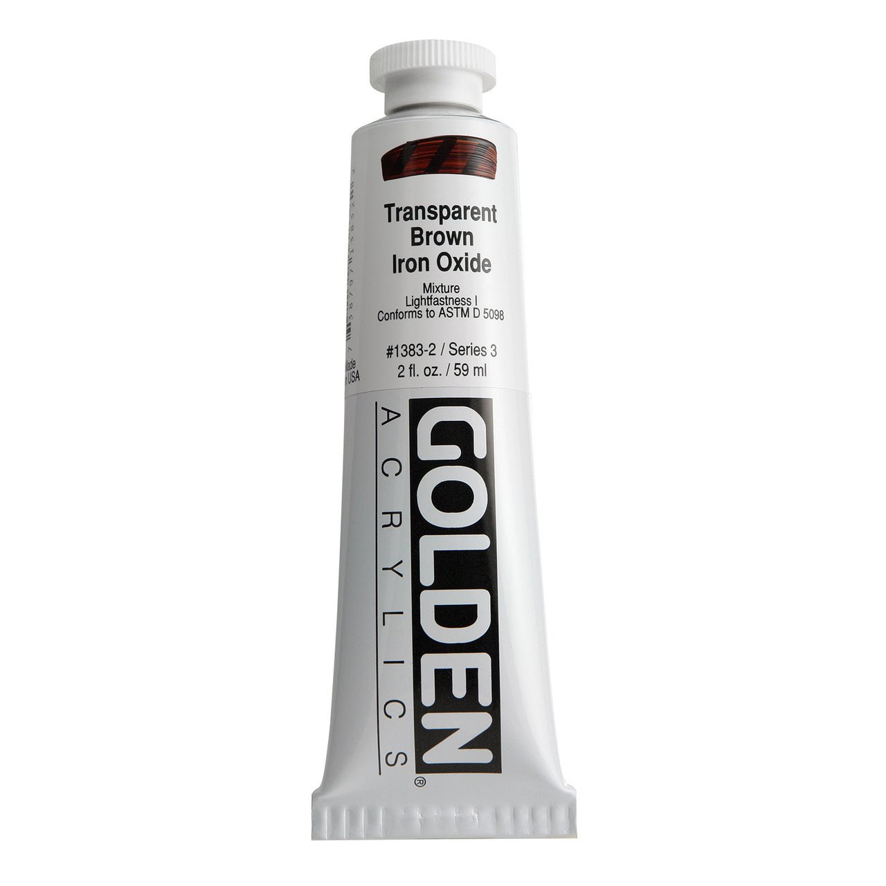 Golden Heavy Body Acrylic Transparent Brown Iron Oxide 2 oz - merriartist.com