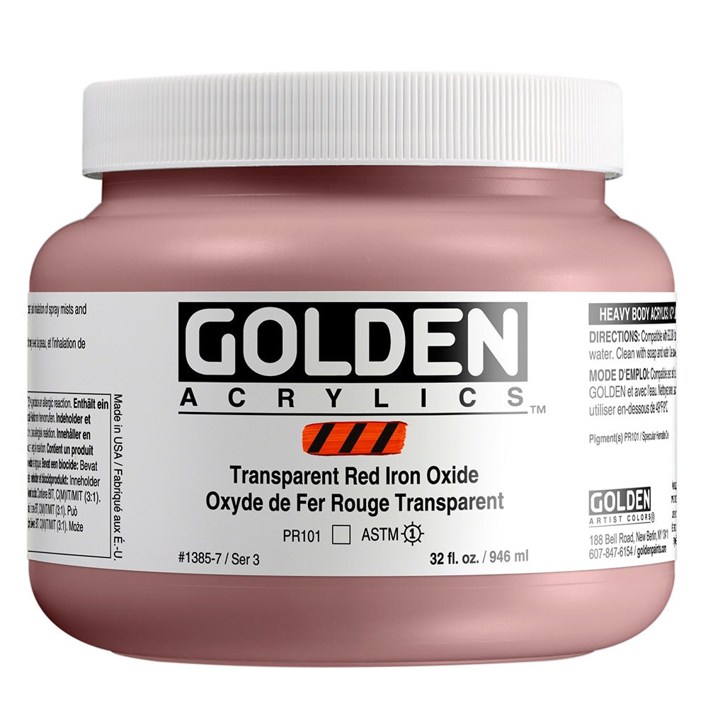 Golden Heavy Body Acrylic Transparent Red Iron Oxide 32 oz - merriartist.com