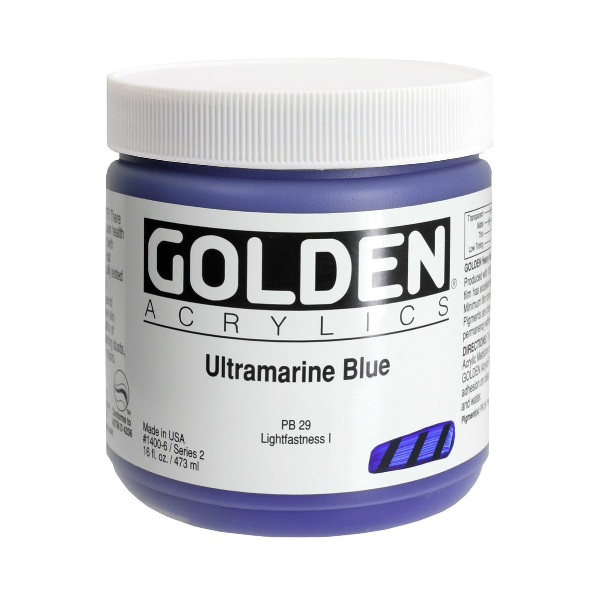 Golden Heavy Body Acrylic Ultramarine Blue 16 oz - merriartist.com