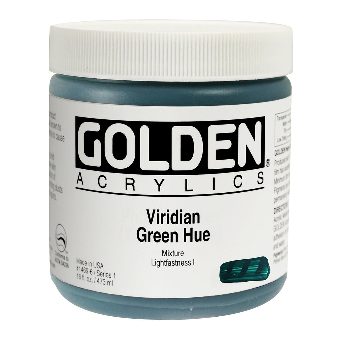 Golden Heavy Body Acrylic Viridian Hue 16 oz - merriartist.com