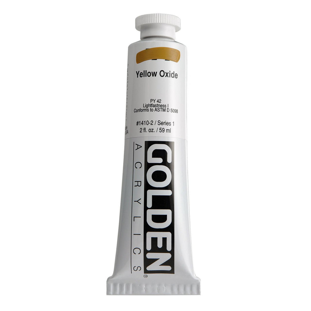 Golden Heavy Body Acrylic Yellow Oxide 2 oz - merriartist.com