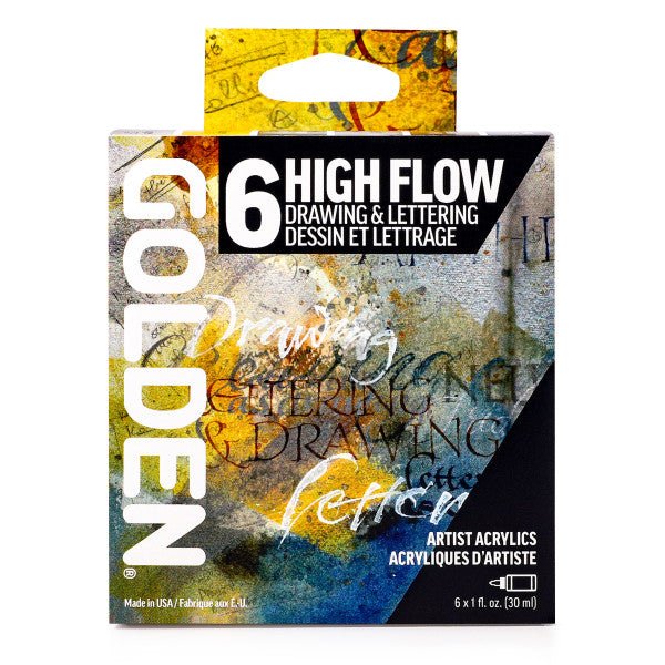 Golden High Flow Acrylic 6 Color Drawing & Lettering Set - merriartist.com
