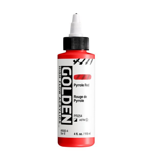 Golden High Flow Acrylic Pyrrole Red 4 oz - merriartist.com