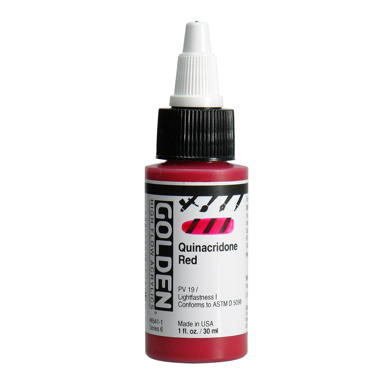 Golden High Flow Acrylic Quinacridone Red 1 oz - merriartist.com