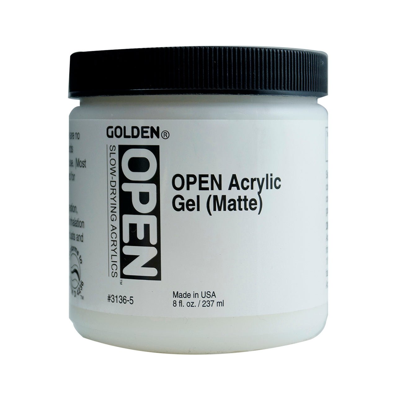 Golden OPEN Acrylic Acrylic Gel Medium (Matte) 8 oz - merriartist.com