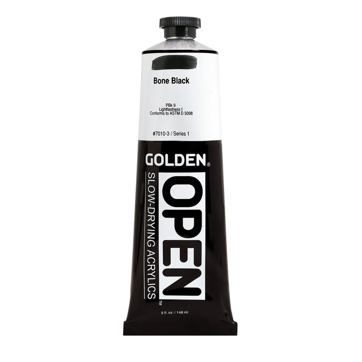 Golden OPEN Acrylic Bone Black (Ivory Black) 5 oz - merriartist.com