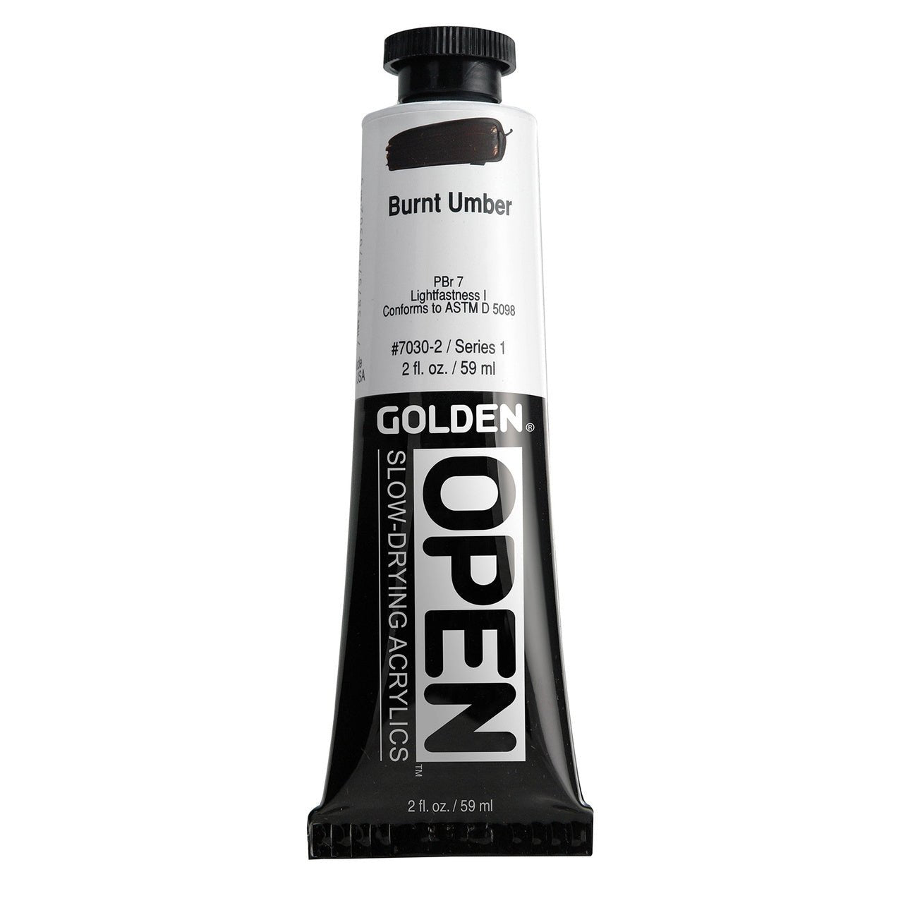 Golden OPEN Acrylic Burnt Umber 2 oz - merriartist.com