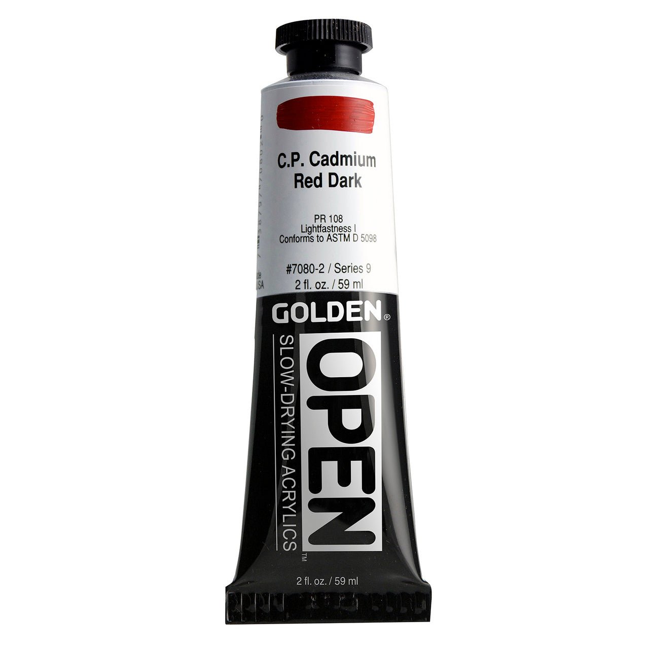 Golden OPEN Acrylic Cadmium Red Dark 2 oz - merriartist.com