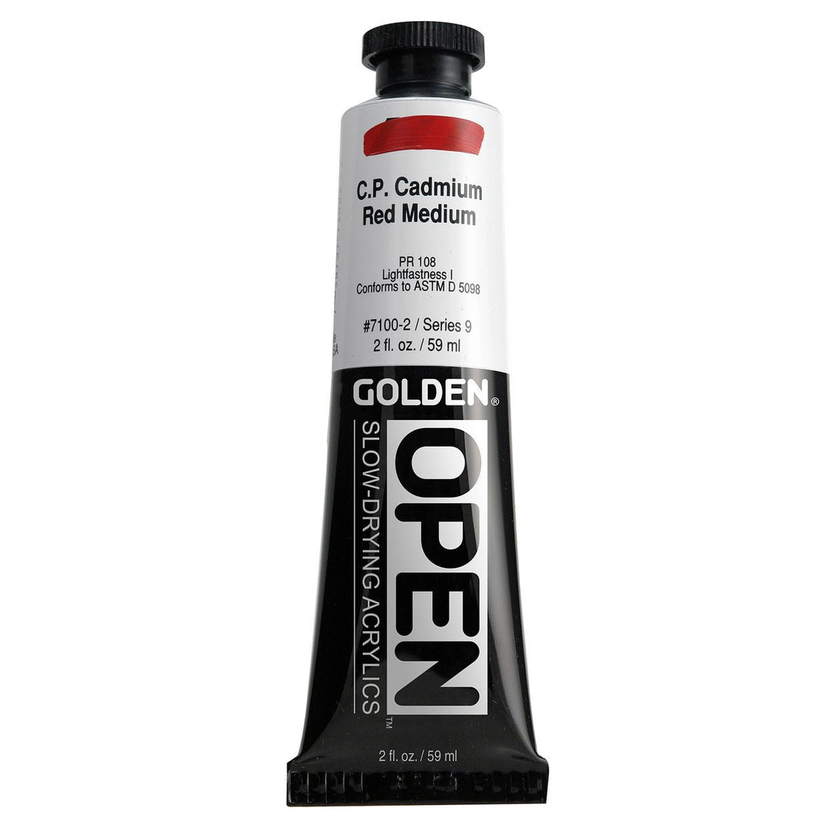 Golden OPEN Acrylic Cadmium Red Medium 2 oz - merriartist.com
