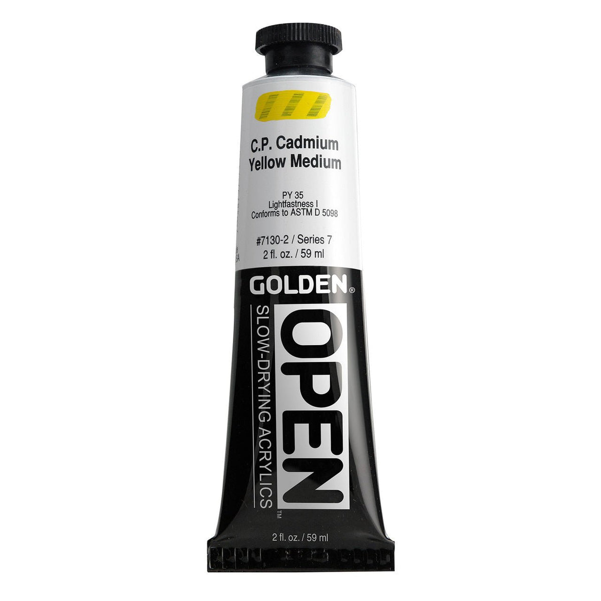 Golden OPEN Acrylic Cadmium Yellow Medium 2 oz - merriartist.com