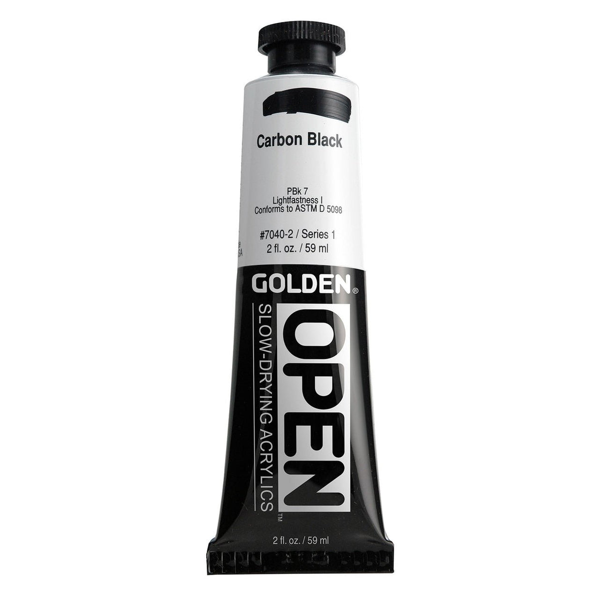 Golden OPEN Acrylic Carbon Black 2 oz - merriartist.com