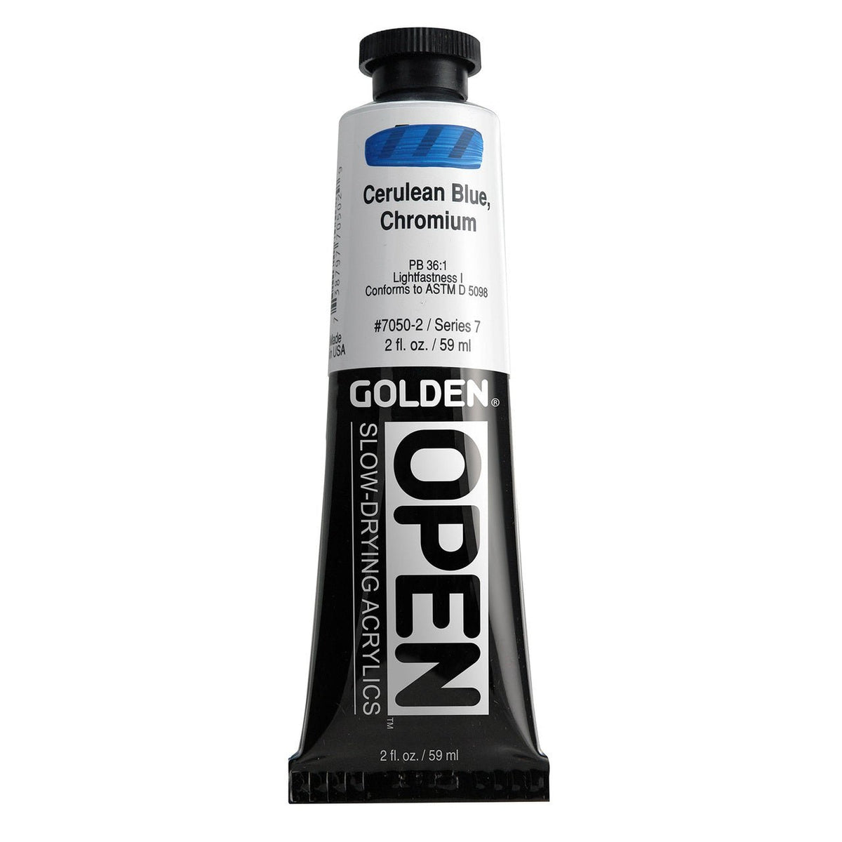 Golden OPEN Acrylic Cerulean Blue Chromium 2 oz - merriartist.com