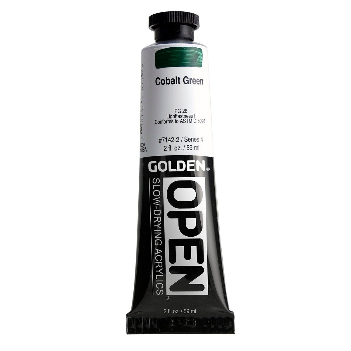Golden OPEN Acrylic Cobalt Green 2 oz - merriartist.com