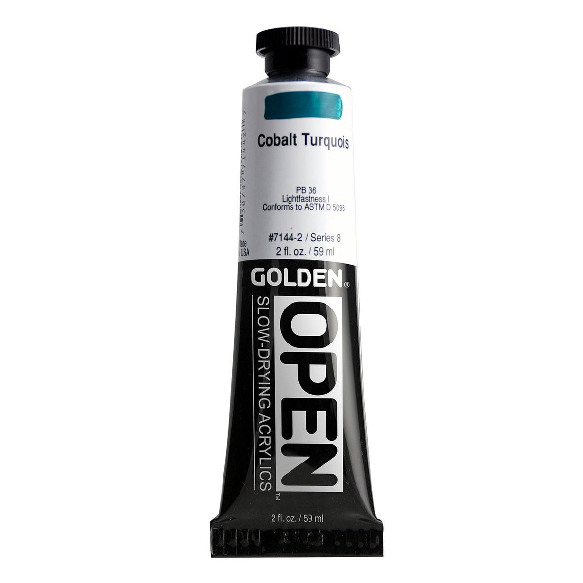 Golden OPEN Acrylic Cobalt Turquois 2 oz - merriartist.com