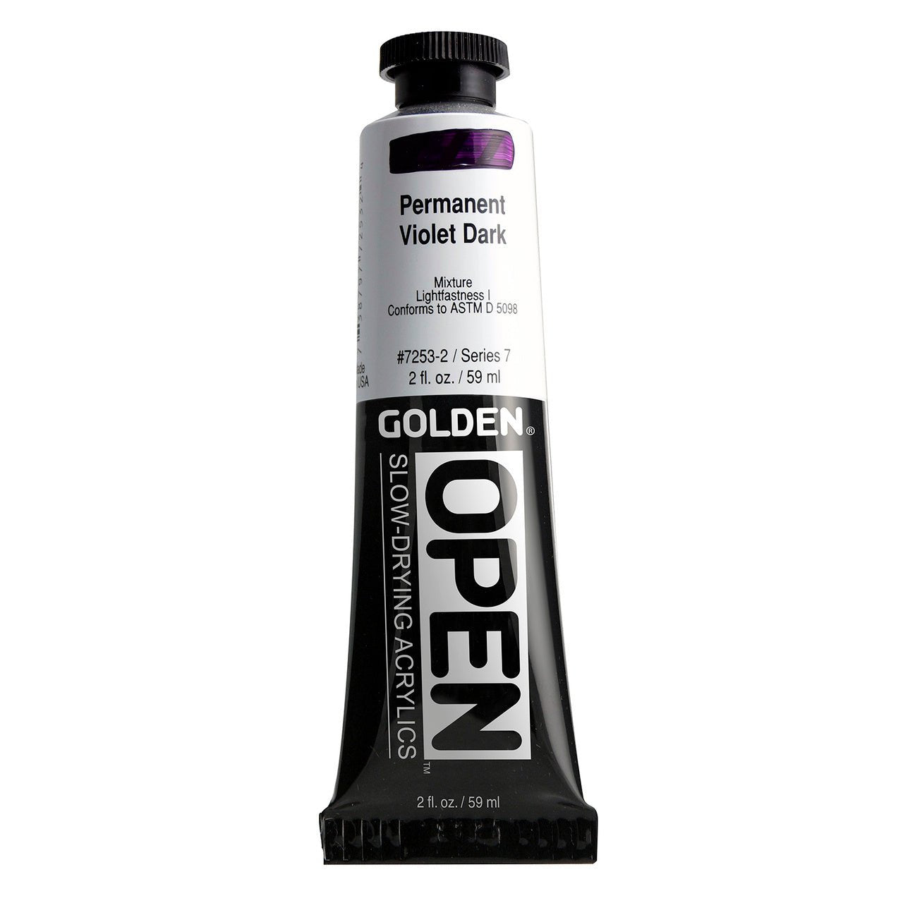 Golden OPEN Acrylic Permanent Violet Dark 2 oz - merriartist.com