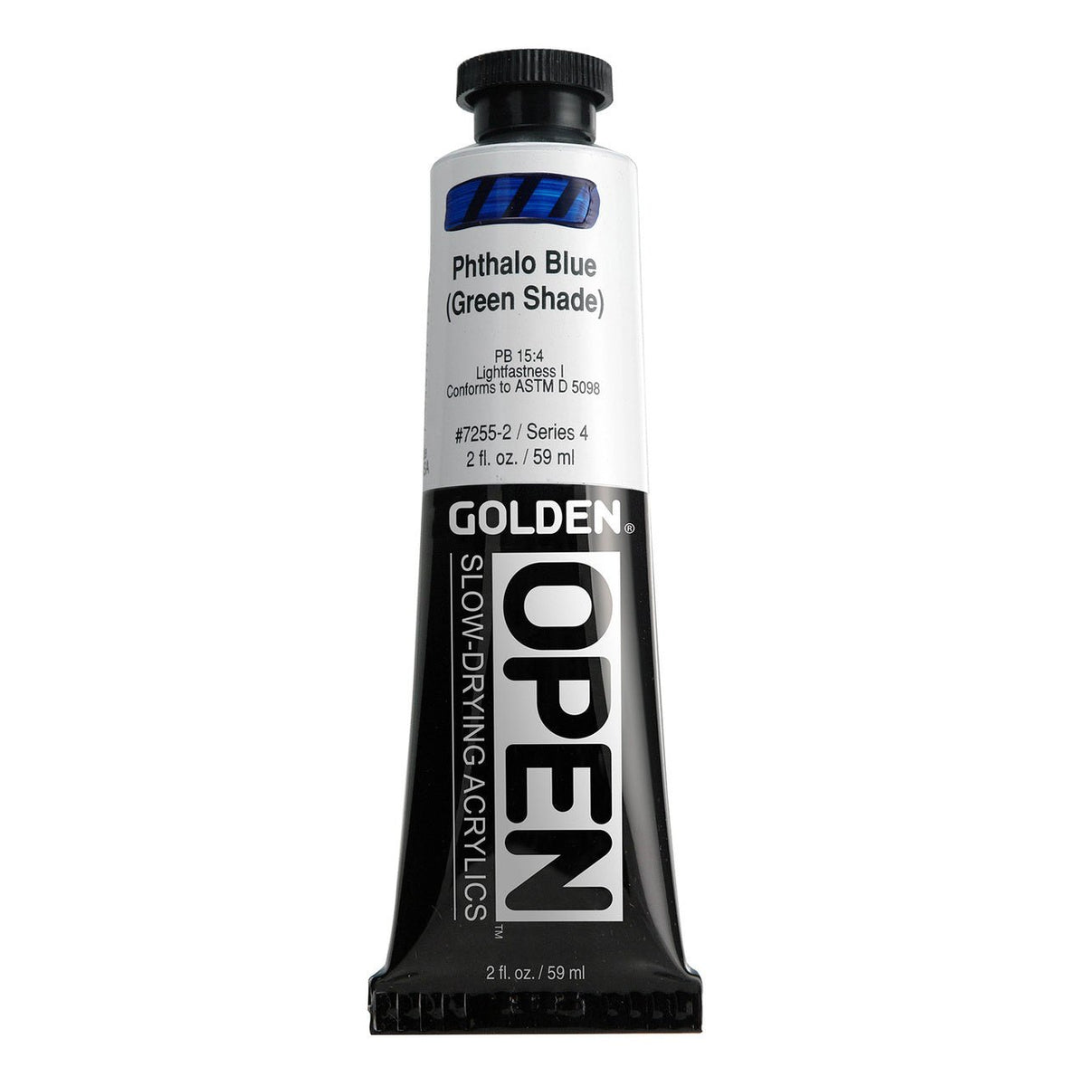 Golden OPEN Acrylic Phthalo Blue (green shade) 2 oz - merriartist.com