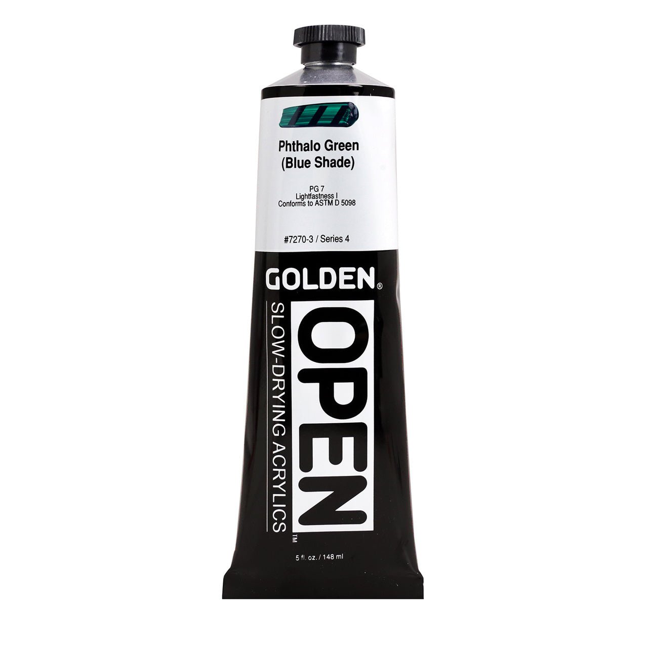 Golden OPEN Acrylic Phthalo Green (blue shade) 5 oz - merriartist.com