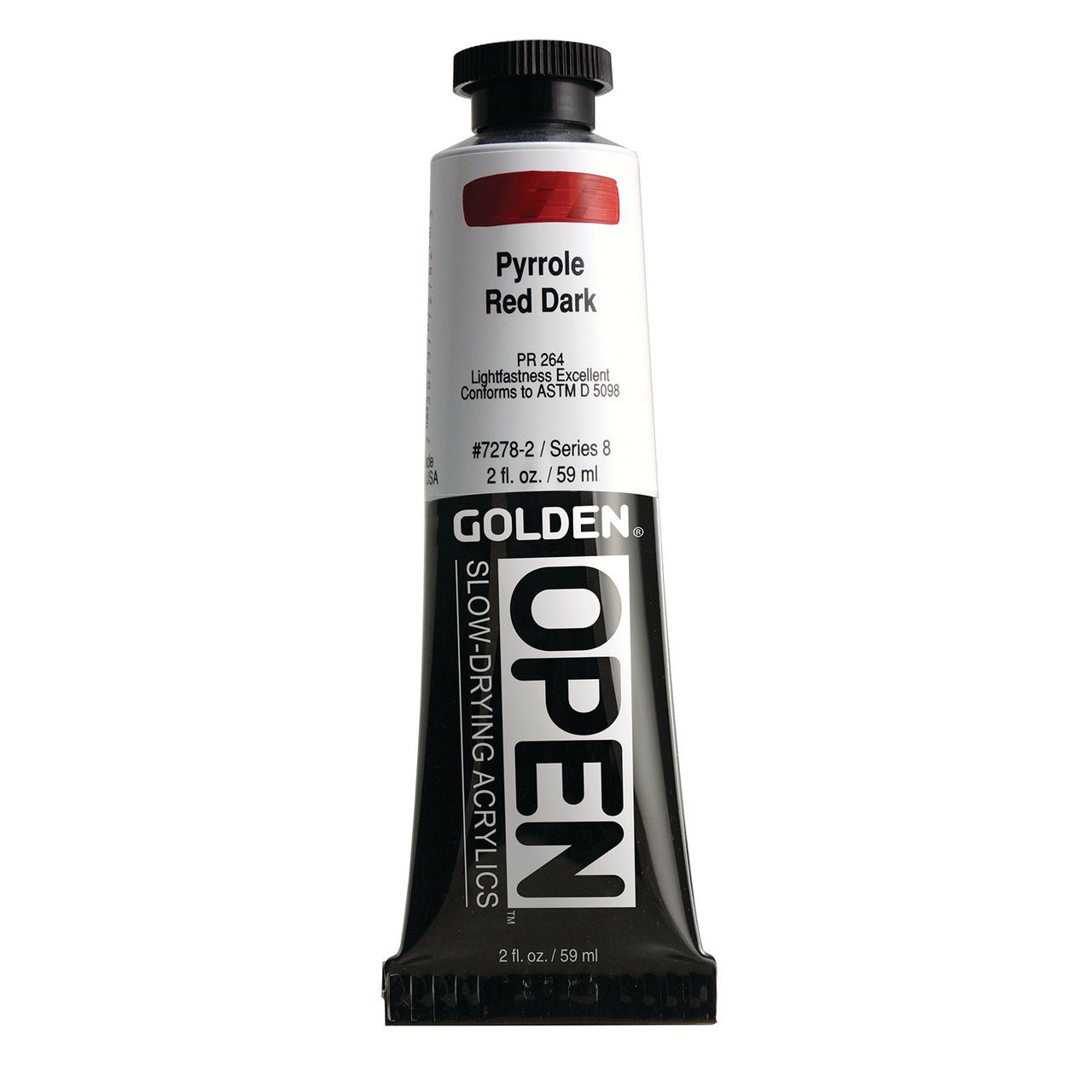 Golden OPEN Acrylic Pyrrole Red Dark 2 oz - merriartist.com